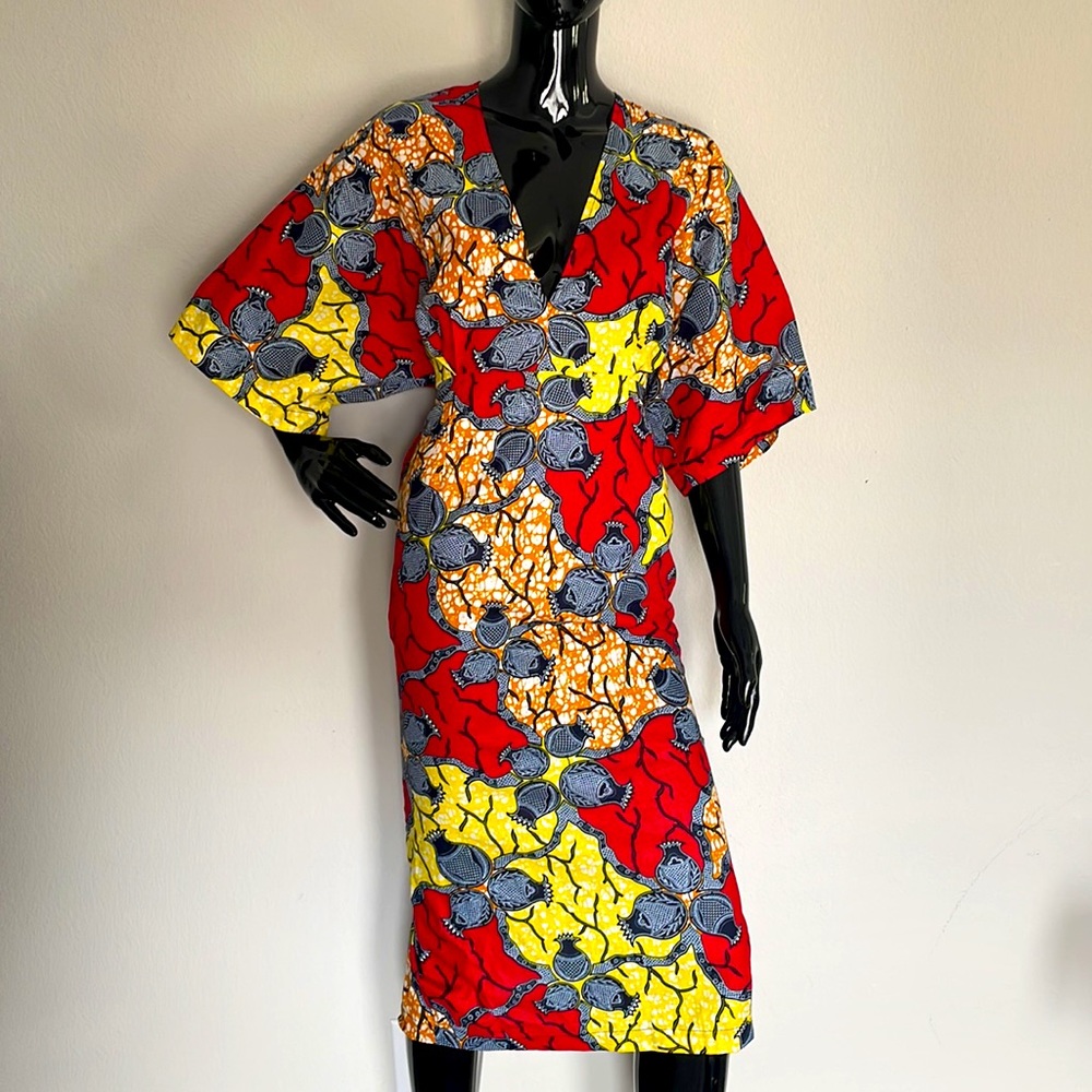 Ankara kimono midi dress Medium US 6